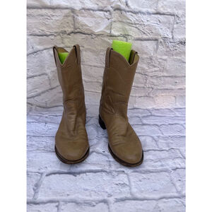 Men's‎ Justin Beige Leather Cowboy Boots Size 7.5